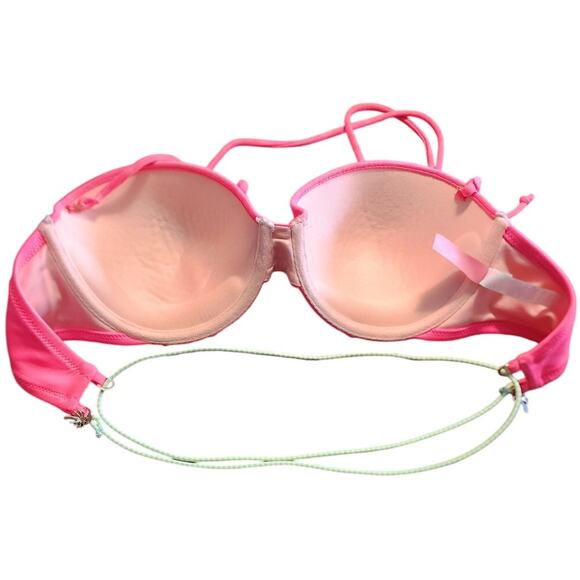 Victoria's Secret Pink Halter Top Bikini Top Swimsuit Size 34C - Picture 2 of 6